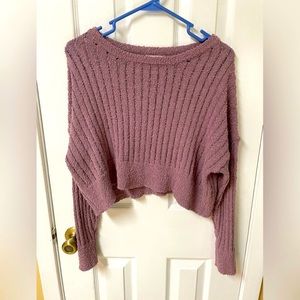 Altar’d State purple cropped textured sweater